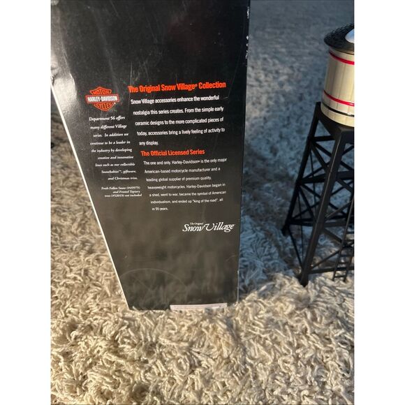 VINTAGE Department 56 Original Snow Village Harley Davidson Water Tower 54975 - Picture 4 of 12